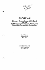 AST RESEARCH SixPakPlus User Manual