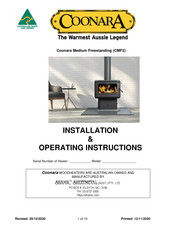 Coonara CMF2 Installation And Operating Instructions Manual