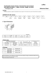 Murata GRJ188R72A102KE11 Series Reference Sheet
