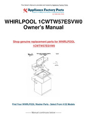 Whirlpool 1CWTW57ESVW0 User Instructions