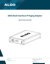 Algo 8305 Quick Start Manual