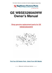 GE WBSE5290A0WW Owner's Manual