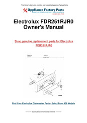 Electrolux FDR251RJR0 Use & Care Manual