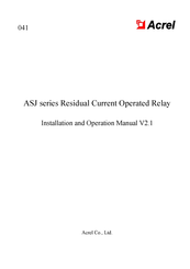 Acrel ASJ10-LD1A Installation And Operation Manual