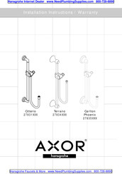 Hans Grohe AXOR Carlton Phoenix 27835 Series Installation Instructions / Warranty