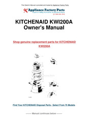 Kitchenaid KWE-200 Installation Instruction