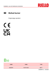 Riello RG1RK BIO Installation, Use And Maintenance Instructions