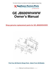 GE JB600WH4WW Installation Instructions Manual