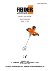 Feider Machines FM1800 Instruction Manual