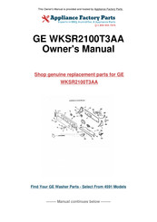 GE WKSR2100T3AA Owner's Manual