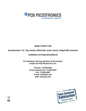 Amphenol PCB Piezotronics 3743G1110G Installation And Operating Manual