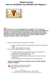Archos 101 Magnus How To Reinitialize