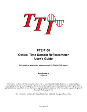 Terahertz Technologies FTE-7100-PON-E User Manual