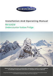 Iceking RK104EW Installation And Operating Manual