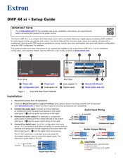 Extron electronics DMP 44 xi Setup Manual