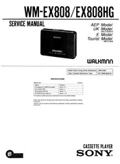 Sony WALKMAN WM-EX808 Service Manual