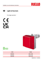 Riello BGK2 B100 Installation, Use And Maintenance Instructions