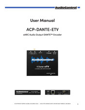 AVPro GLOBAL Audio Control ACP-DANTE-ETV User Manual