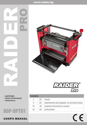 Raider PRO RDP-BPT01 Original Instructions For Use