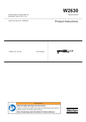 Atlas Copco W2630 Product Instructions
