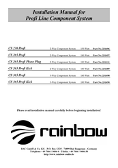 Rainbow 231497 Installation Manual