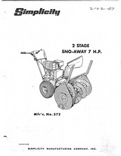 Simplicity Snow-Away 372 Manual