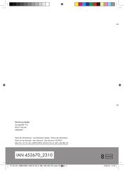 Silvercrest 452670 2310 Operating Instructions  And Safety Advice