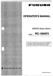 Furuno RC-1800F2-1D Operator's Manual