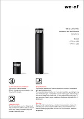 WE-EF KTX234 LED Installation And Maintenance Instructions Manual