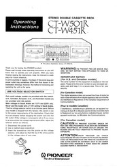 Pioneer CT-W501K Operating Instructions Manual