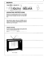 Sony TRINITRON KV1952RX Operating Instructions Manual