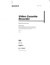 Sony SLV-790HF Operating Instructions Manual
