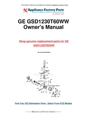 GE CleanDesign GSD1230T Use And Care Manual