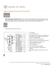 Rohl R77V3 RSS Replacement Cartridge Instructions