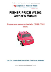 Fisher-Price Barbie Cadillac Escalade Owner's Manual