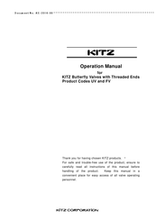 Kitz UV Operation Manual
