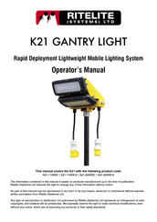 Ritelite K21-110VS10 Operator's Manual