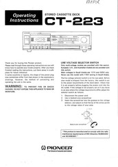 Pioneer CT-223 Operating Instructions Manual