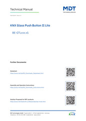 MDT Technologies KNX Glass Push Button II Lite Technical Manual
