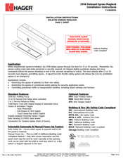 hager 2958 Delayed Egress MagLock Installation Instructions Manual