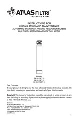 Atlas Filtri BW-AS-125MPT-14 Instruction For Installation And Maintenance