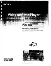 Sony BETACAM SP 2000 PRO Operating Instructions Manual