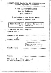 Schempp-Hirth Mini-Nimbus C Flight And Service Manual
