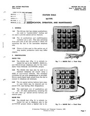AT&T Bell System 66A3A Operation And Maintenance Manual