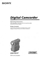 Sony DVCAM DSR-PD1P Operating Instructions Manual
