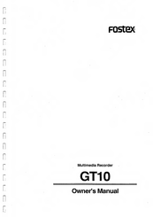 Fostex GT10 Owner's Manual