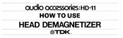 TDK HD-11 How To Use Manual