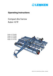 LEMKEN Rubin 10 TF/400 Operating Instructions Manual