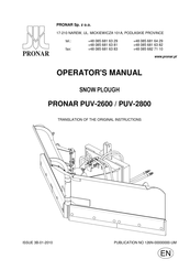 PRONAR PUV-2600 Operator's Manual