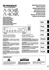 Pioneer A-504R Operating Instructions Manual